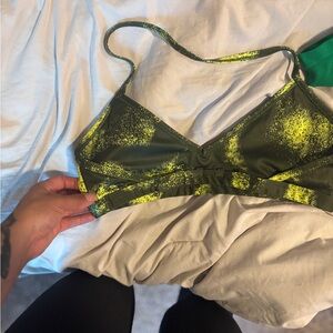 Gymshark Green and Yellow Bikini Top